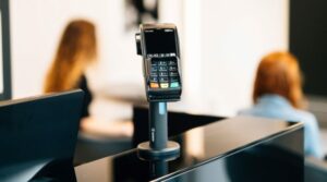 Ingenico card reader on a countertop